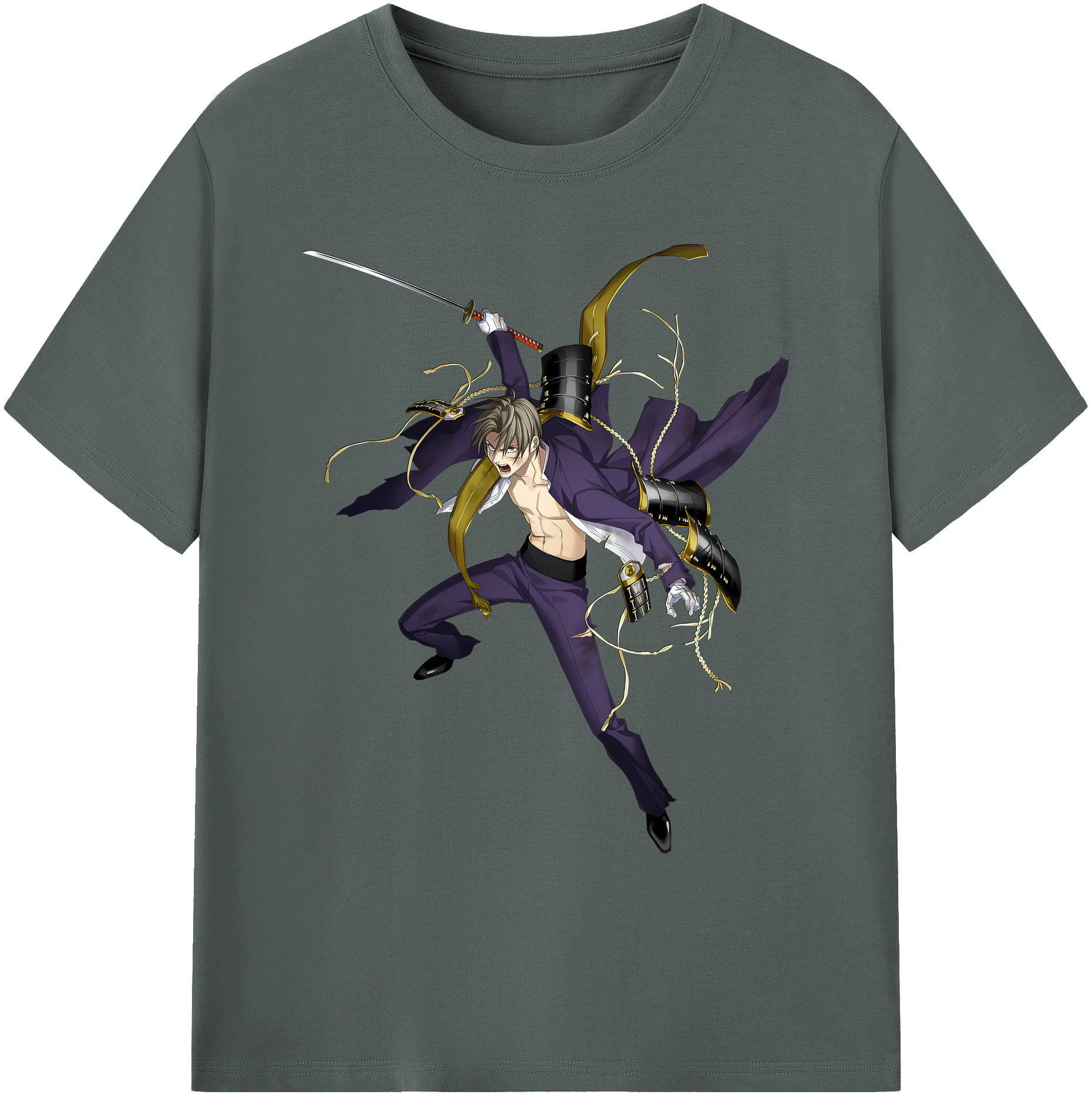 （画像用） 刀剣乱舞 Touken Ranbu 綿100％ メンズ半袖Tシャツ｜肌触りやわらか＆通気性
